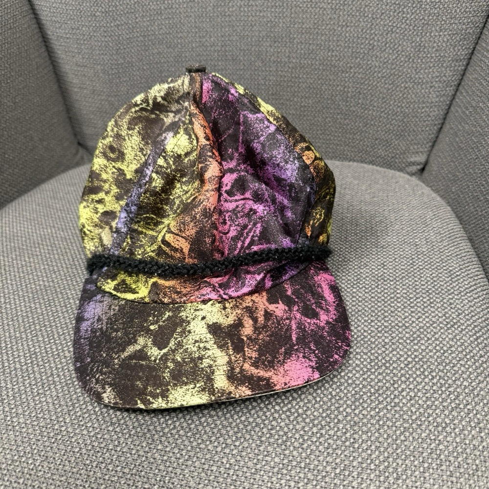 Snapback Hat Men's One Size Multicolor Vintage Graphic Print 90s Running Cap
